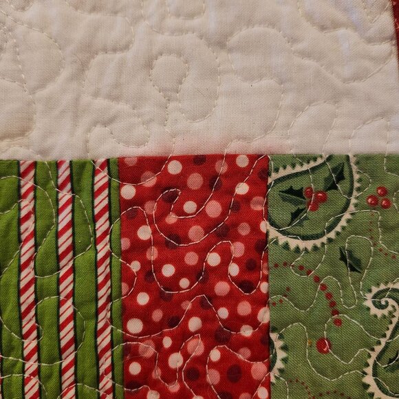 Vintage 90s Handmade Set of 6 Christmas Placemats Reversible Snowmen Trees light - Picture 6 of 6